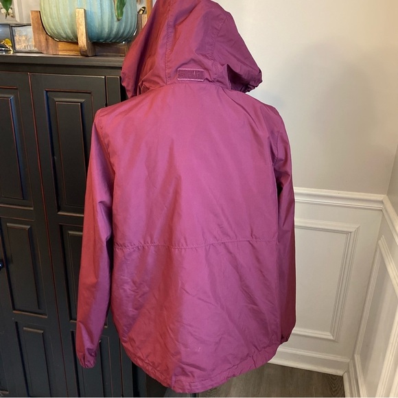 Athletic Works Burgundy Zip Up Windbreaker w/ Packable Hood Women’s Small - Picture 3 of 7